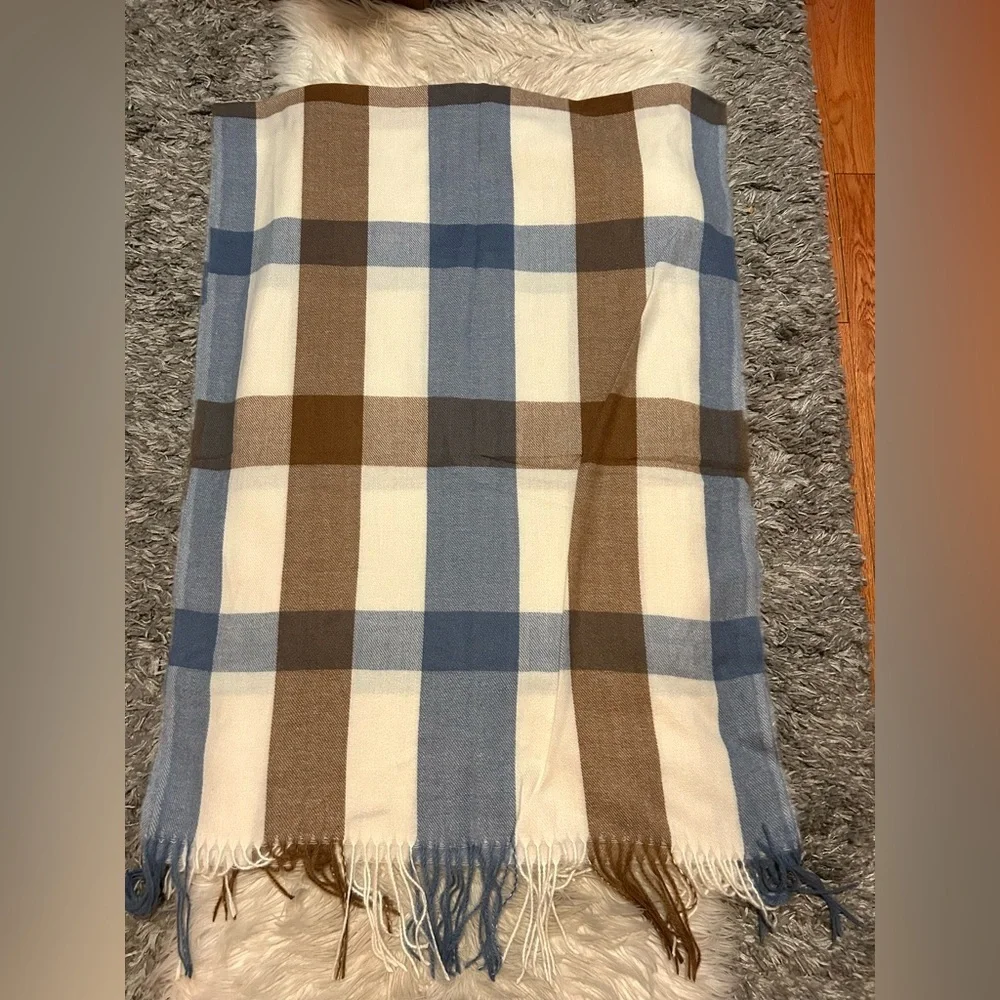 Blue & Brown Plaid Scarf